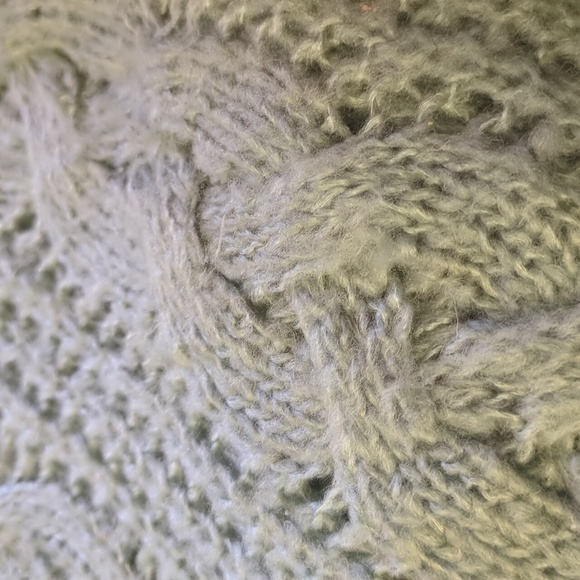 Wooden Ships Pointelle Knit Mohair/Acrylic/Wool Blend Sweater High Low Hem M/L - Picture 6 of 6